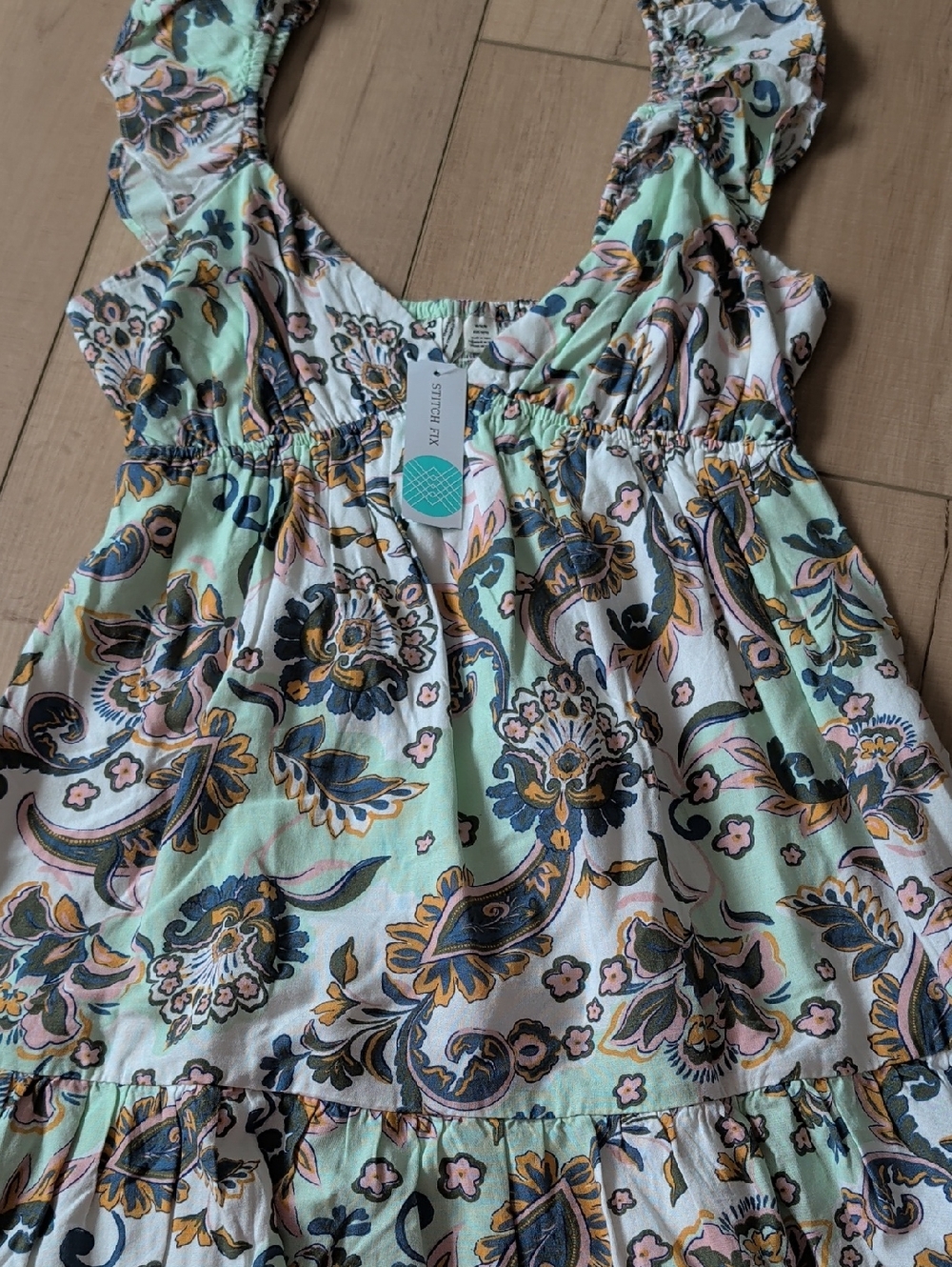 Women's Mint Floral Paisley Sundress